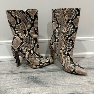 Faux Snakeprint Booties - Size 9